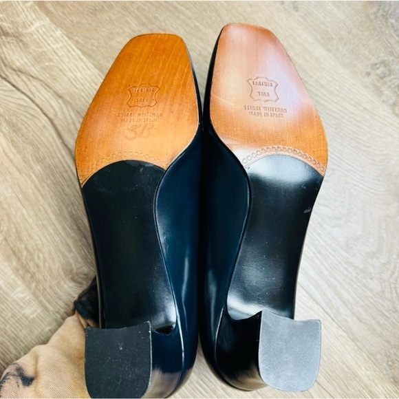 Stuart Weitzman | Square Toe Navy Heels Sz 7.5. Heel height 2.5”. - Picture 4 of 9